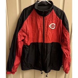 Cincinnati Reds‎ Construction Team Jacket Red & Black XL Rare